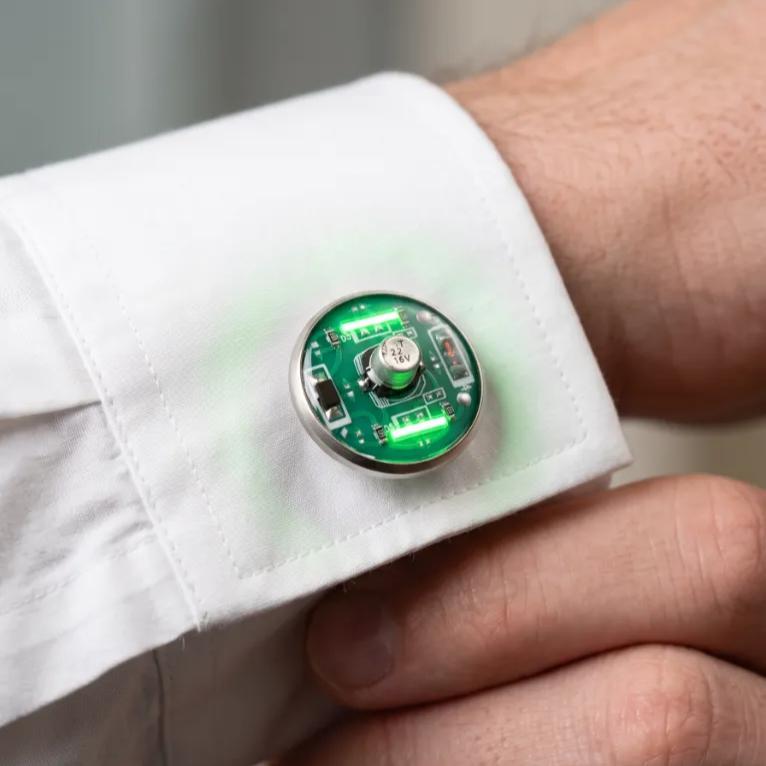 Glowing Circuit Board Cufflinks and Tie Clip Set for Men,Programmer Gift