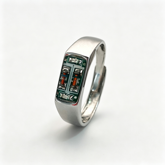 Circuit Board Ring for Women,Unique Statement Ring,Futuristic Gift for Her