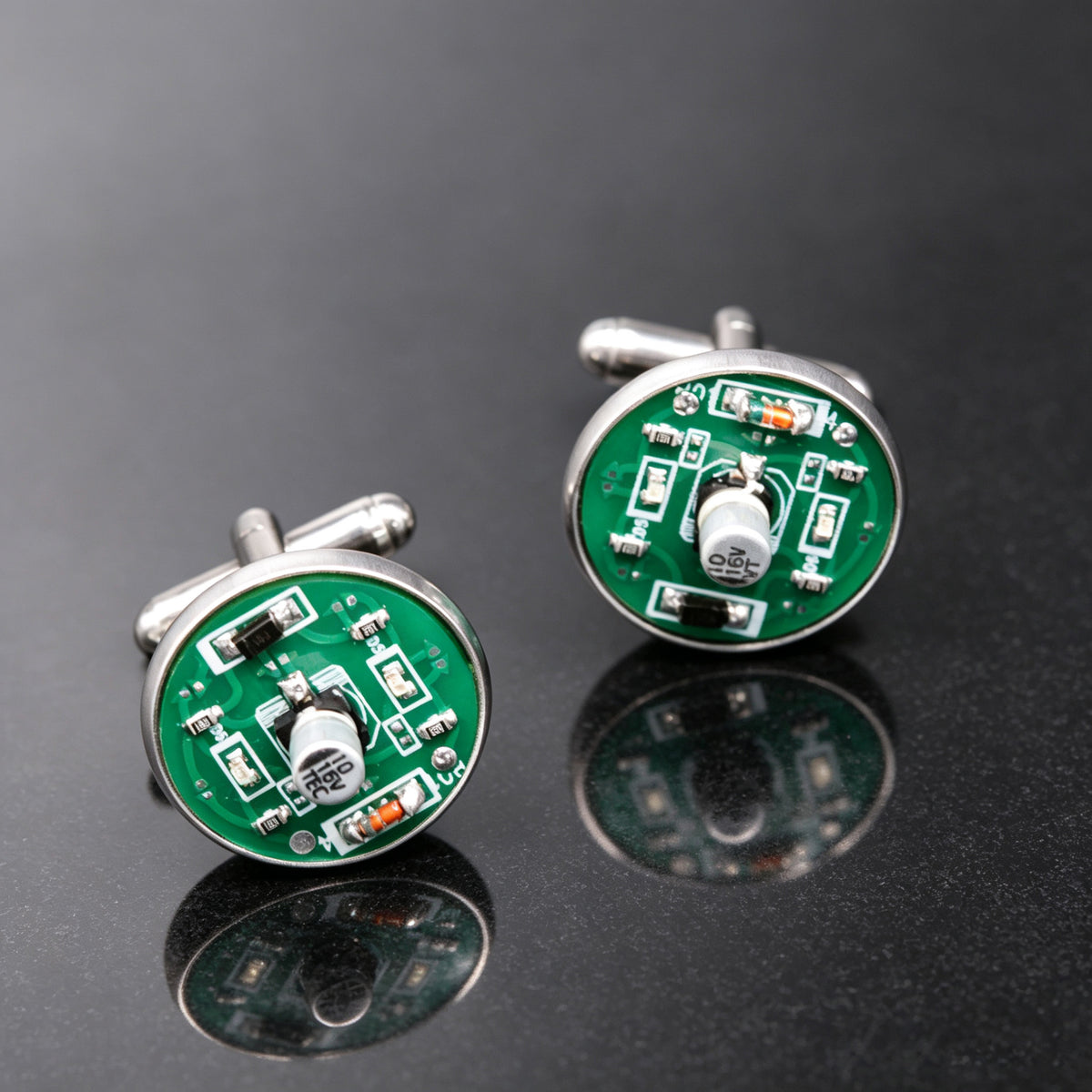 Glowing Circuit Board Cufflinks and Tie Clip Set for Men,Programmer Gift