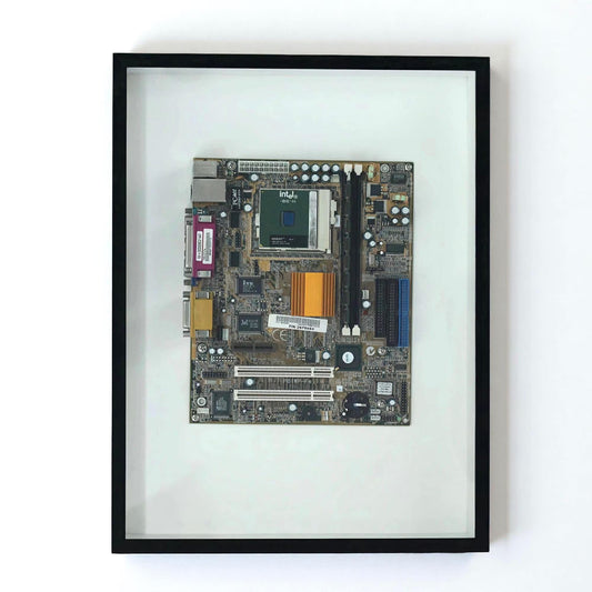 Authentic Intel Motherboard Artifact, Industrial Tech Wall Decor, Gift for Tech Lover