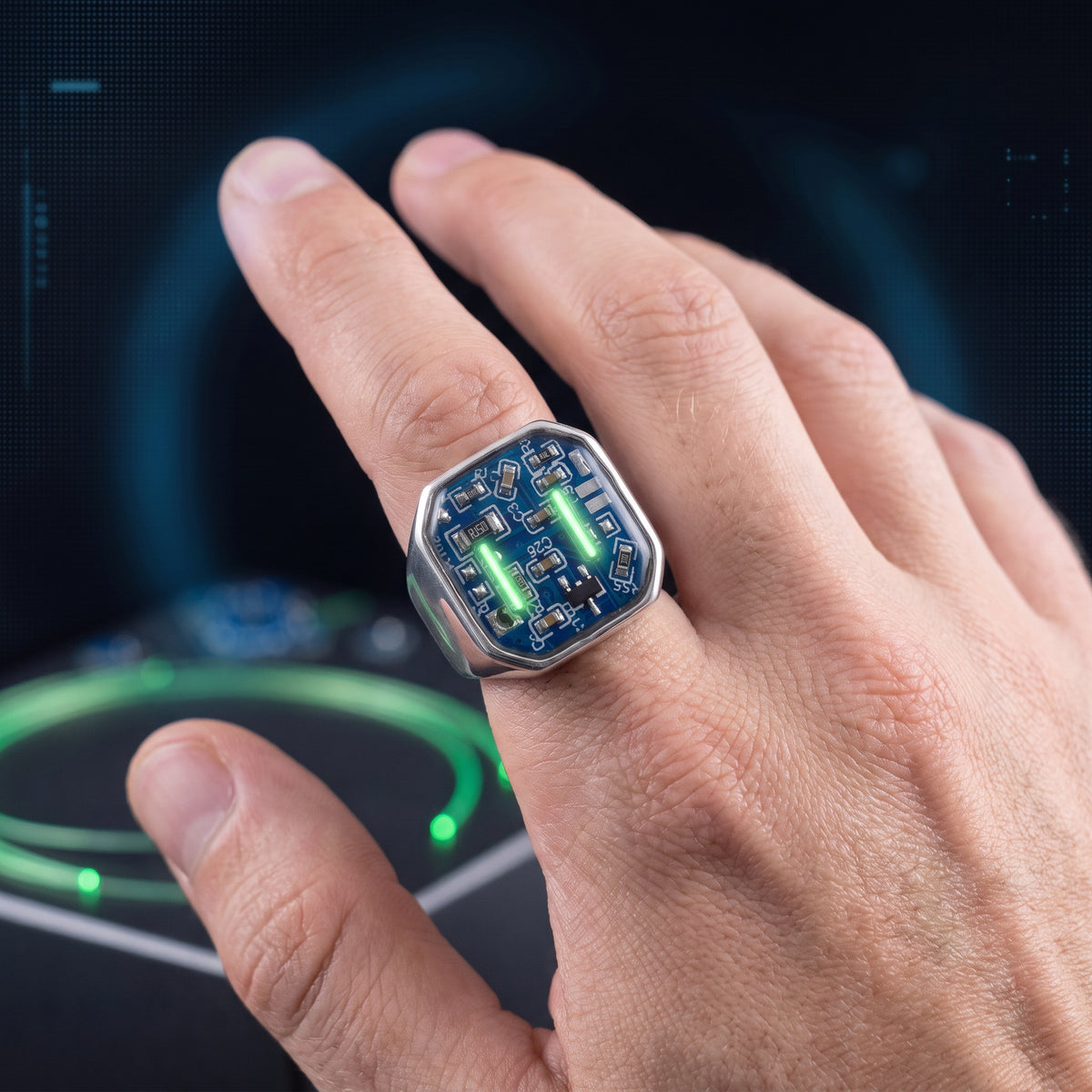 Circuit Board Ring,Glow Ring,Gamer Gift