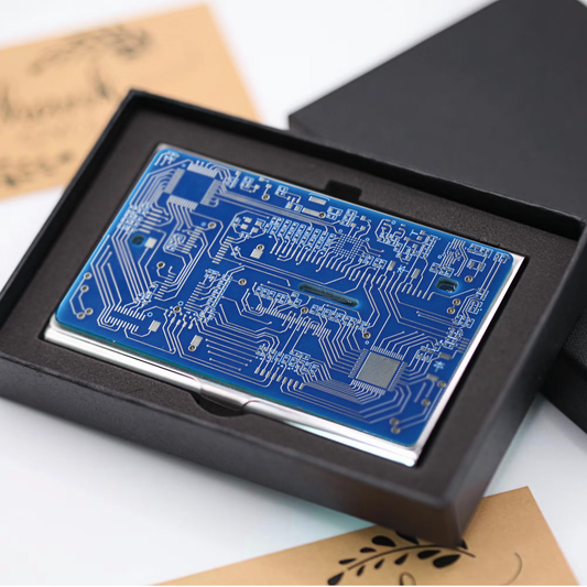 Uprecycled Circuit Board Business Card Case,Cyberpunk Steam Gifts