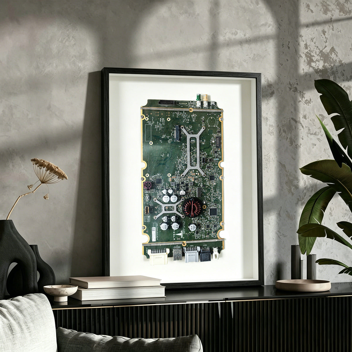 Original Tesla Motherboard Art Circuit Board Tech Wall Decor